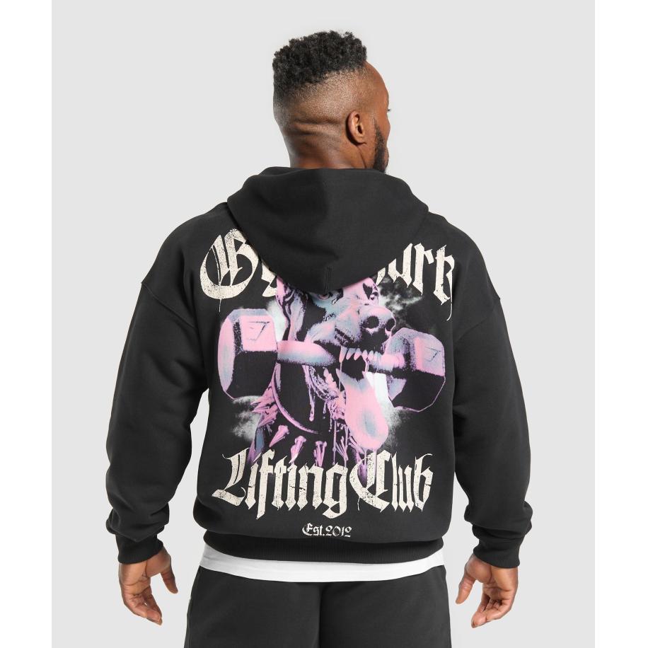 Gymshark Doberman Graphic Hoodie Black Zwart