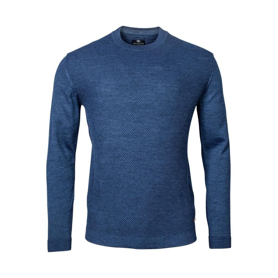 Baileys Trui ronde halsblauw, Effen Blauw