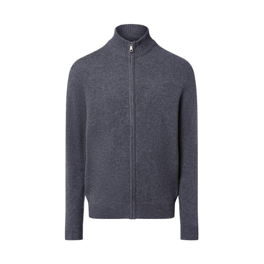 Andrew James Gebreid vest antraciet Grijs