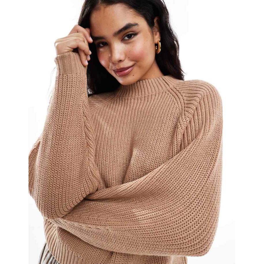 Threadbare Trui met hoge hals in warm taupe-Neutraal Multicolor