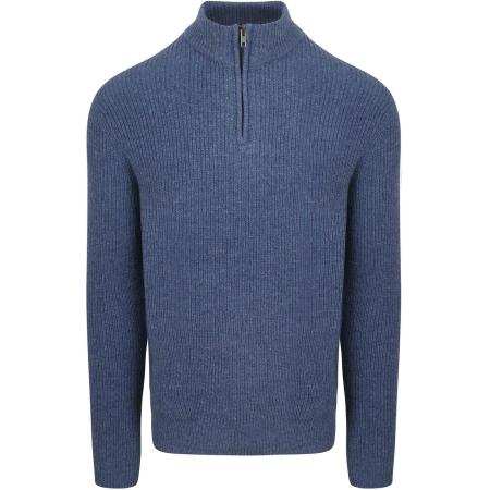 Steppin' Out Half Zip Trui Lamswol Mid Blauw