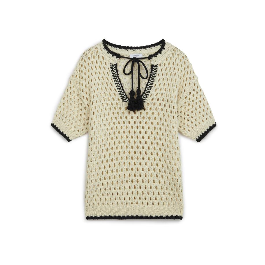 Twist Twist Trui zwart / natuurwit -