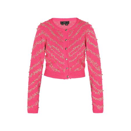 Faina faina Gebreid vest groen / pink / zilver
