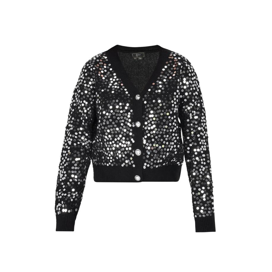 Faina faina Gebreid vest zwart / zilver -