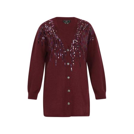 Faina faina Gebreid vest cyclaam / donkerlila