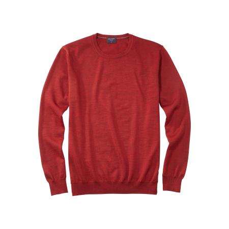 OLYMP Casual Gebreide trui ronde hals barolo, Effen