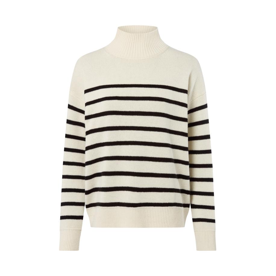 Marie Lund Marie Lund Trui ecru / zwart -
