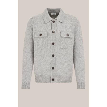 WE Fashion Heren slim fit vest van wolmix - Regular fit - Lichtgrijs gemeleerd - Maat: XXL