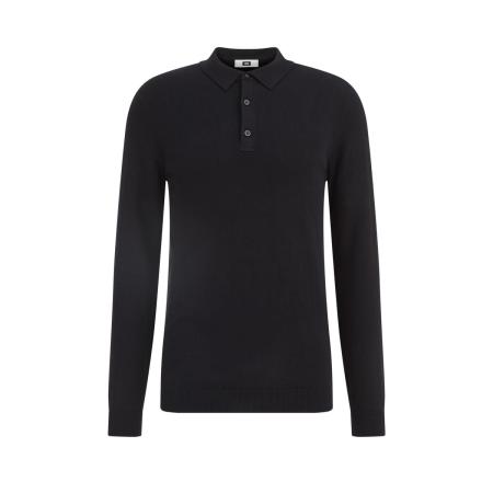 Fundamentals heren Slim fit fijngebreide polo - Slim Fit - Zwart - Katoen - Maat: XS