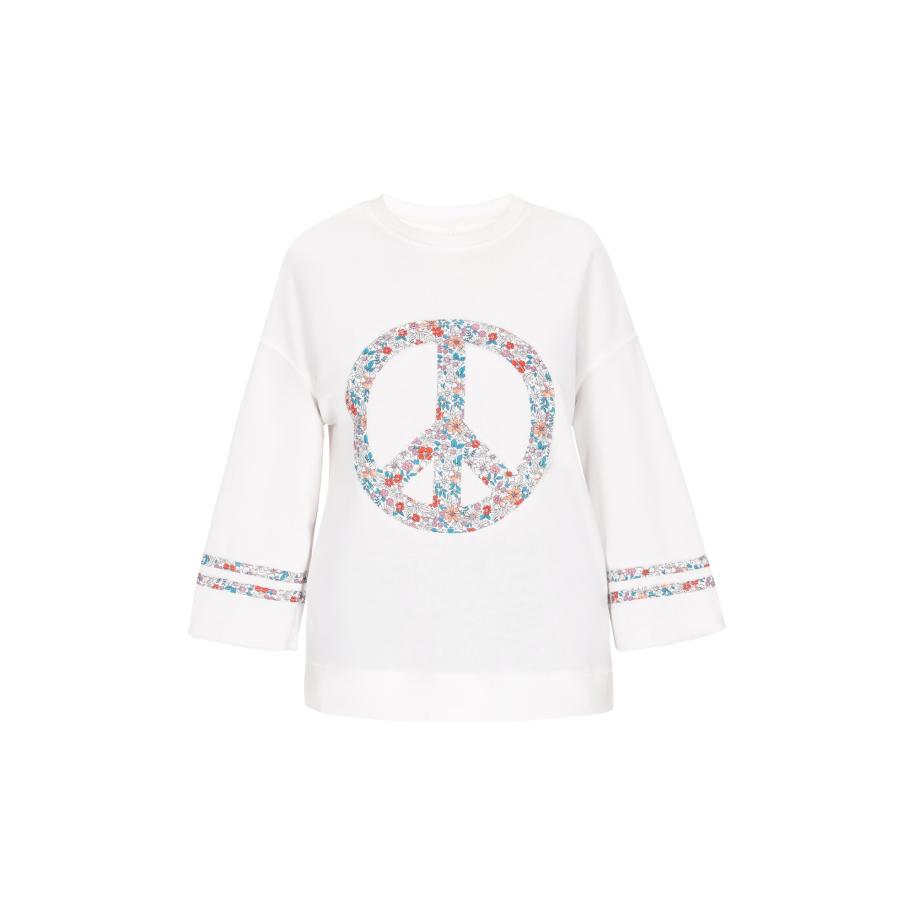 Gaya Gaya Trui Fashion Look ecru / lichtblauw / rood / zwart -