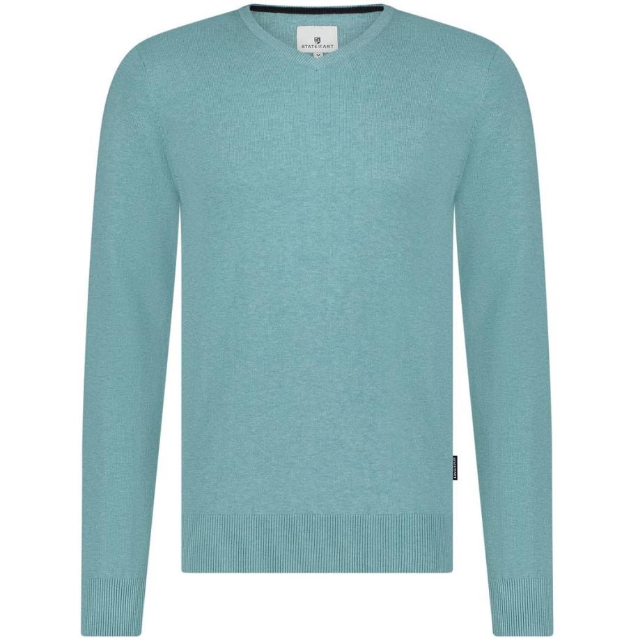State Of Art Trui V-Hals Azuurblauw Blauw