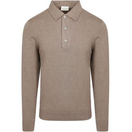 Profuomo Longsleeve Poloshirt Luxury Basic Taupe
