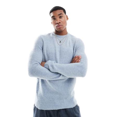 New Look - Bouclé trui in middenblauw