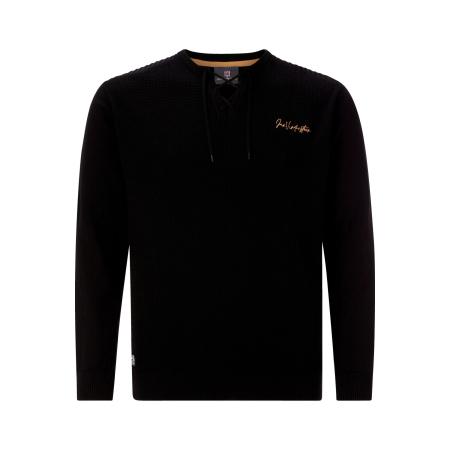 Jan Vanderstorm Trui V-halszwart, Effen