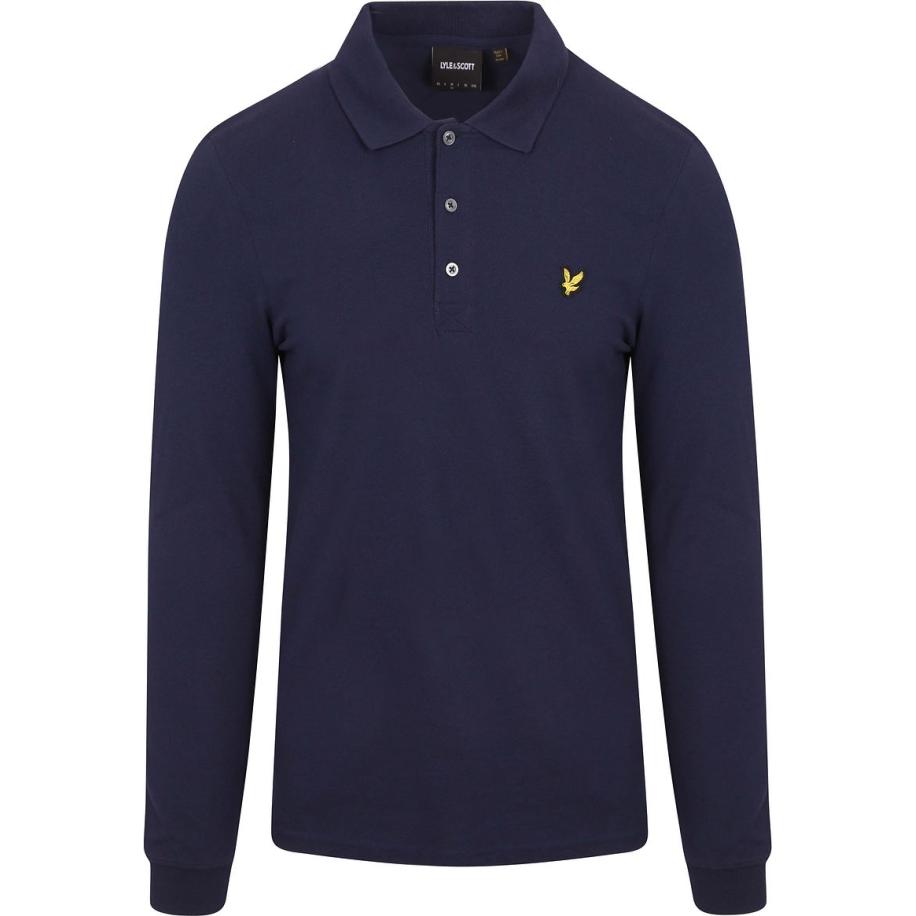 Lyle and Scott Longsleeve Polo Navy Blauw