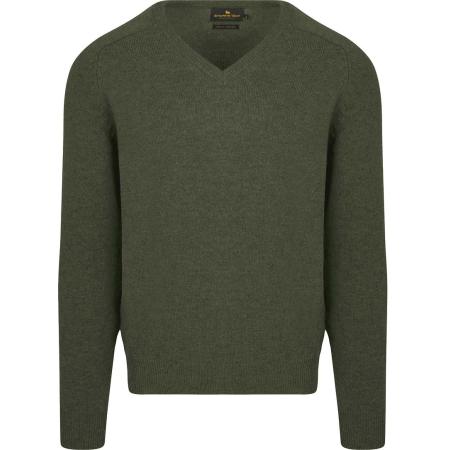 Steppin' Out Trui V-hals Lamswol Olijfgroen