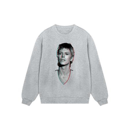 F4NT4STIC Sweatshirt TV Times Pop Star David Bowie Portrait 1977 grijs / zwart