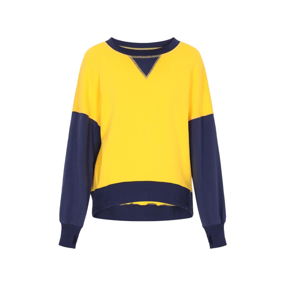 Swirly swirly Sweatshirt marine / donkergeel -
