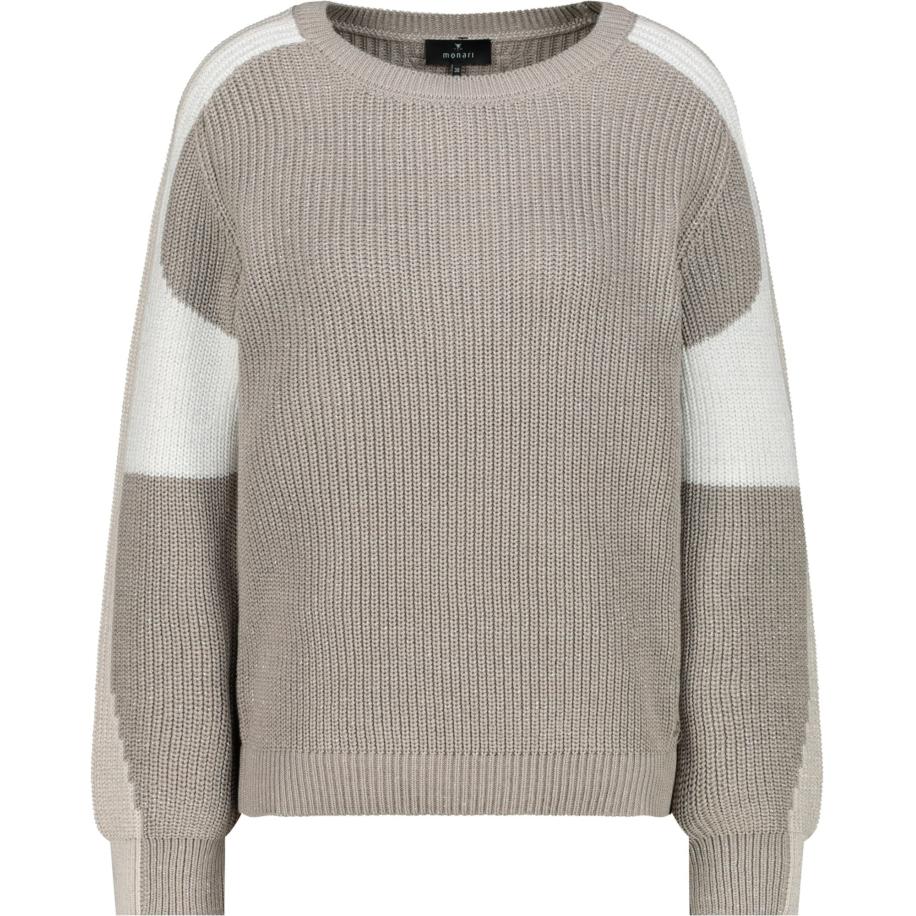 Monari monari Trui ecru / donkerbeige / eierschaal -