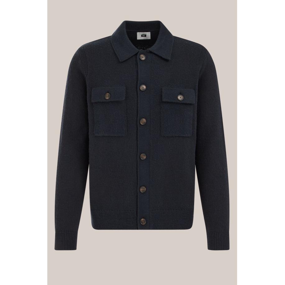 WE Fashion Heren slim fit vest van wolmix - Regular fit - Donkerblauw - Maat: XS Blauw