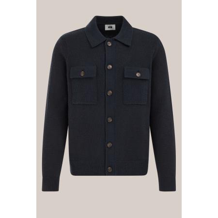 WE Fashion Heren slim fit vest van wolmix - Regular fit - Donkerblauw - Maat: XS