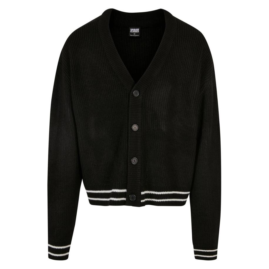 Urban Classics Gebreid vest zwart / wit Zwart