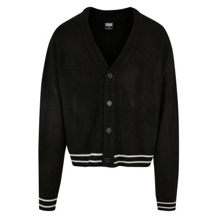 Urban Classics Gebreid vest zwart / wit