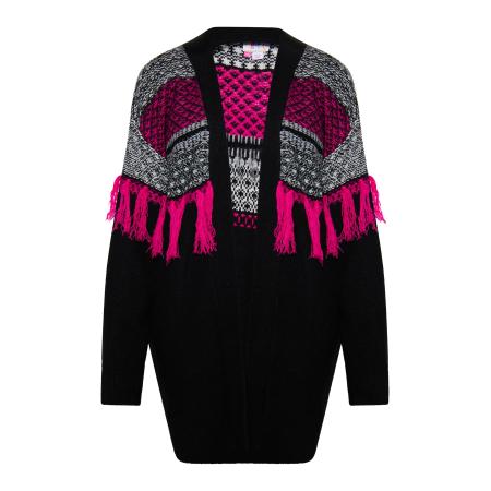 IZIA IZIA Gebreid vest Eyota pink / zwart / wit