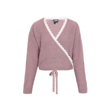 DreiMaster DreiMaster Vintage Gebreid vest oudroze / wit