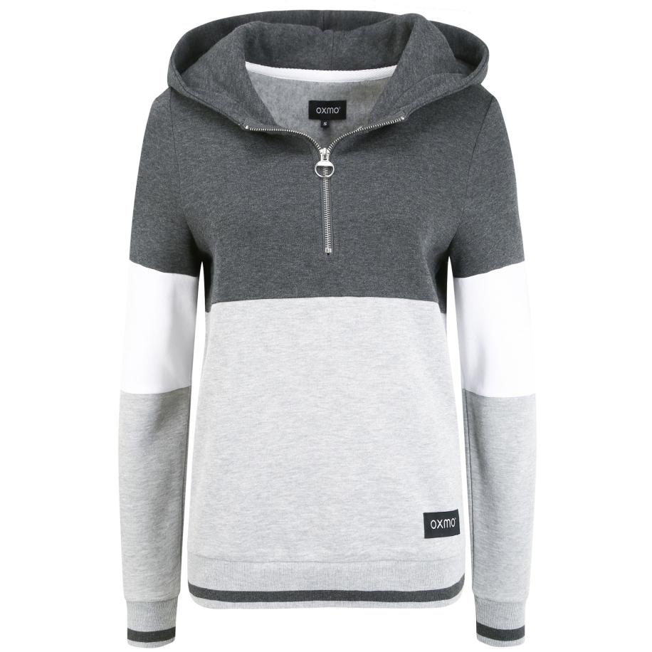 Oxmo Sweatshirt OXOmara grijs / zwart / wit Grijs