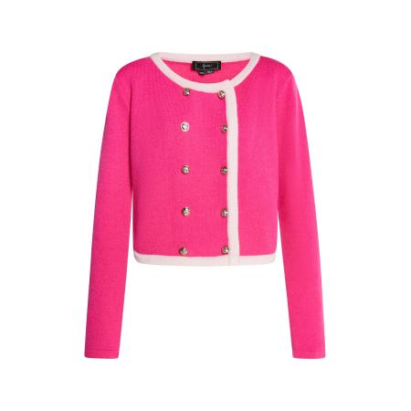 Faina faina Gebreid vest neonroze / wit