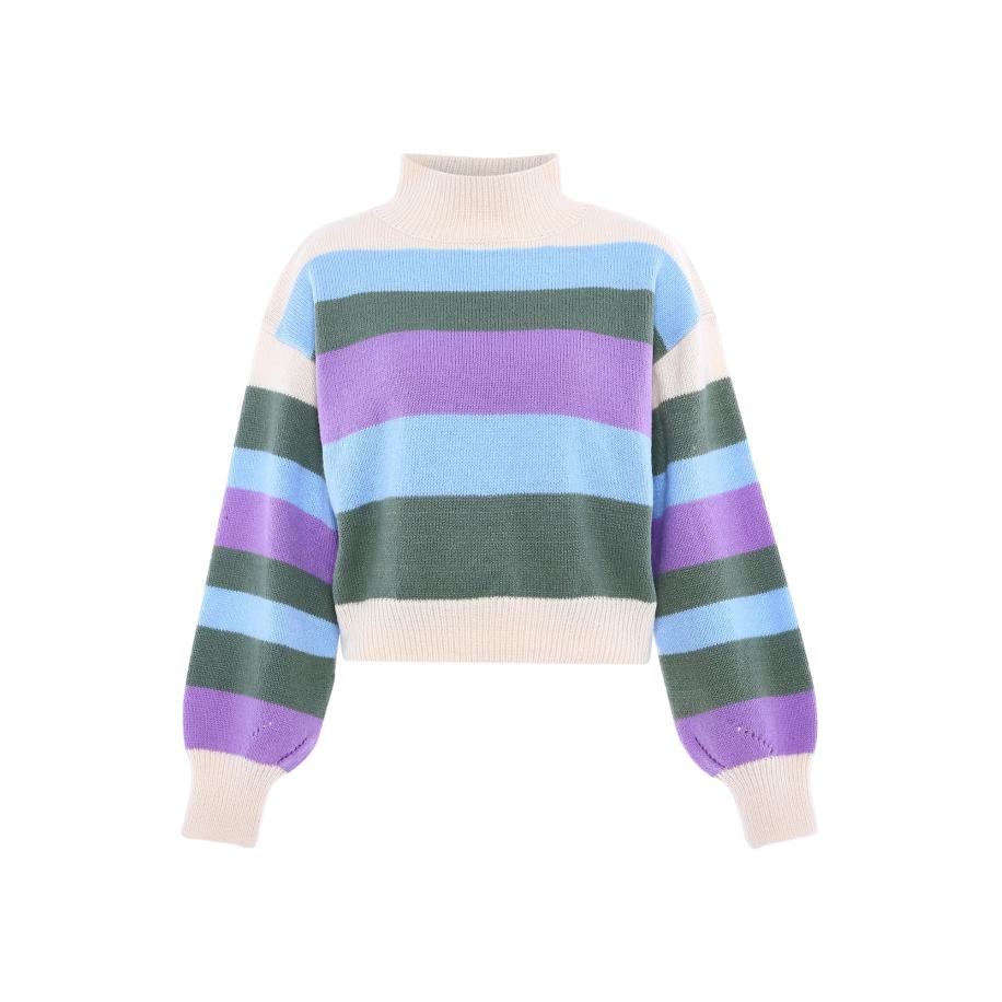 Libbi Libbi Trui sand / azuur / donkergroen / lila -