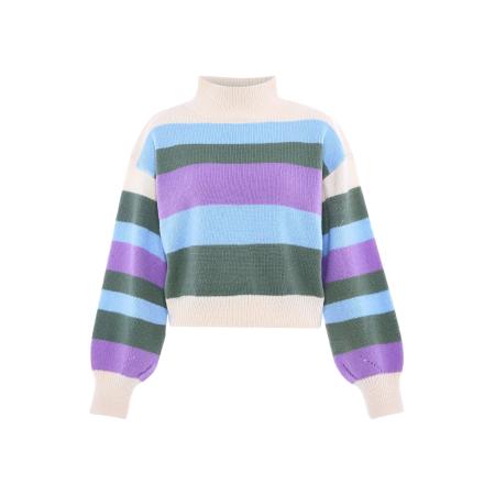 Libbi Trui sand / azuur / donkergroen / lila