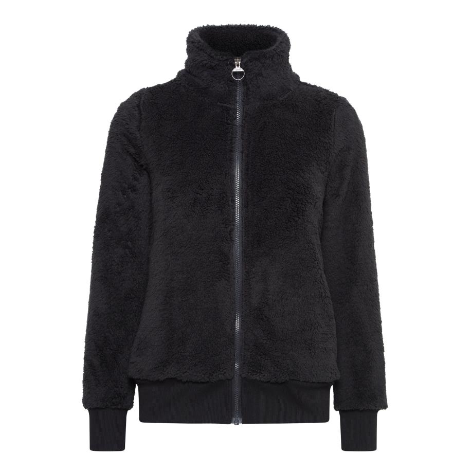 Oxmo Oxmo Fleece jas ANNEKA zwart -