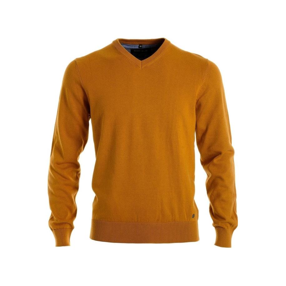 Marvelis Casual Trui V-hals geel, Effen Geel