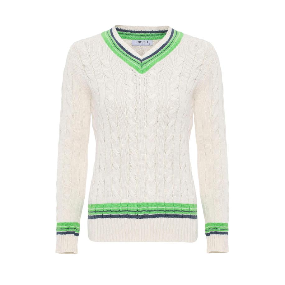 Moxx Paris Moxx Paris Trui ecru / navy / groen -