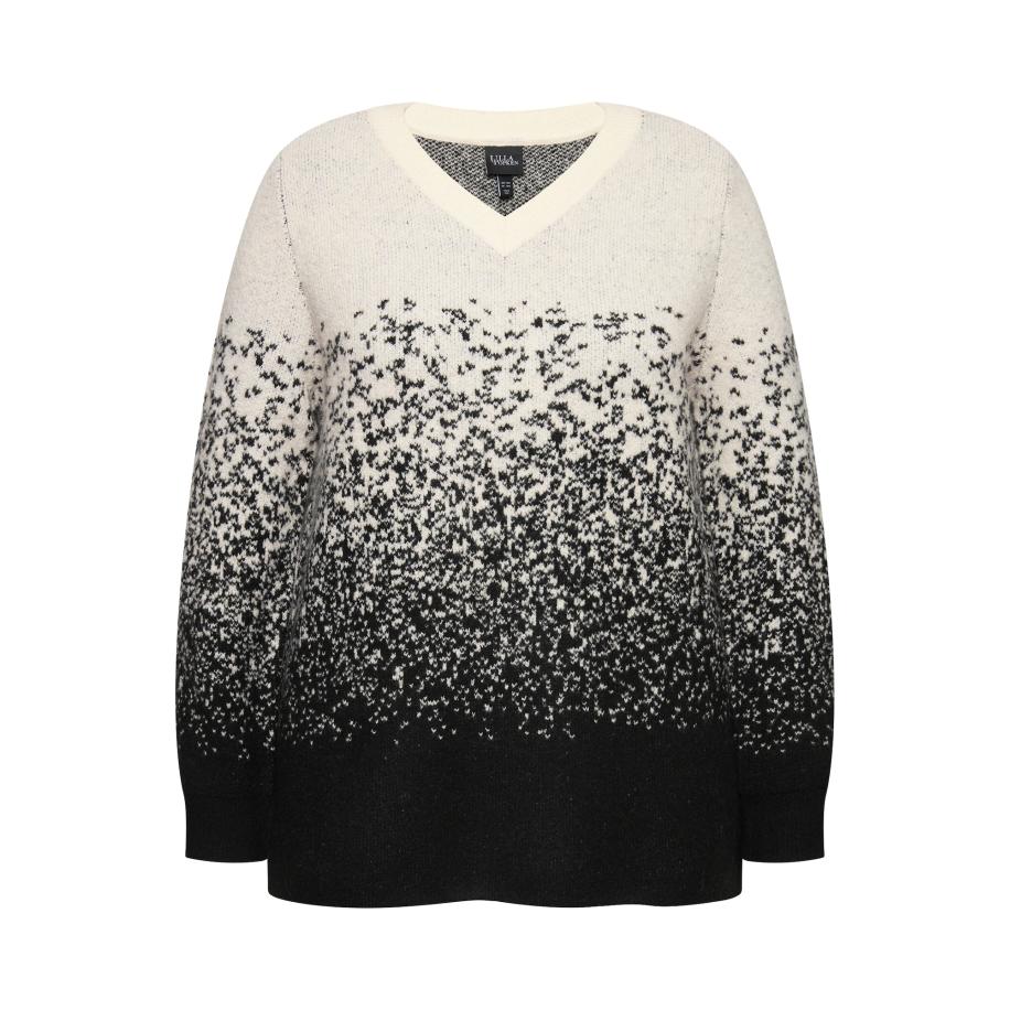 Ulla Popken Ulla Popken Trui grijs / zwart / wit -