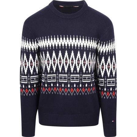 Tommy Hilfiger Fairisle Trui Print Navy