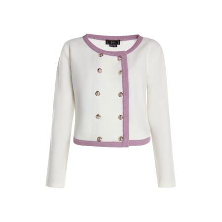 Faina faina Gebreid vest lichtlila / wit