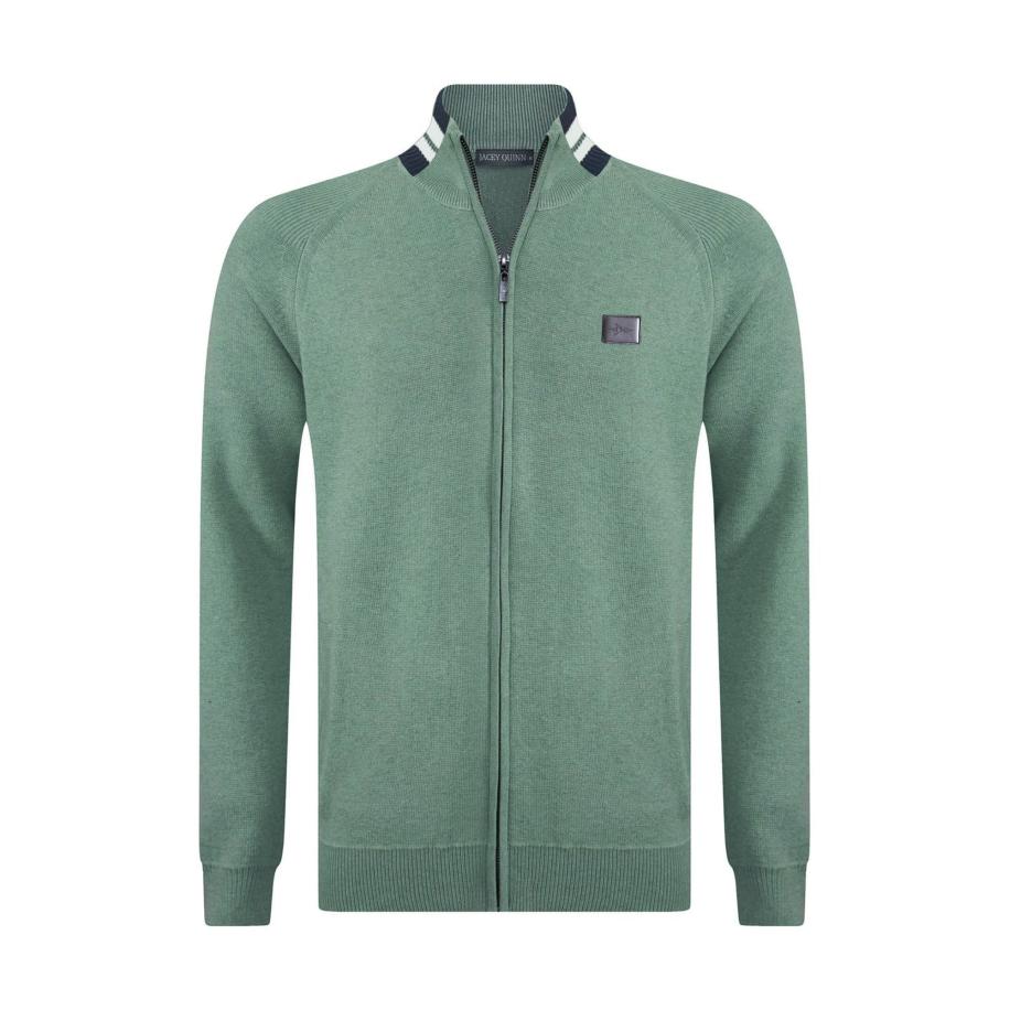 Jacey Quinn Gebreid vest navy / groen / wit Groen