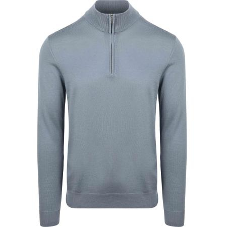 Profuomo Half Zip Pullover Merinowol Blauw