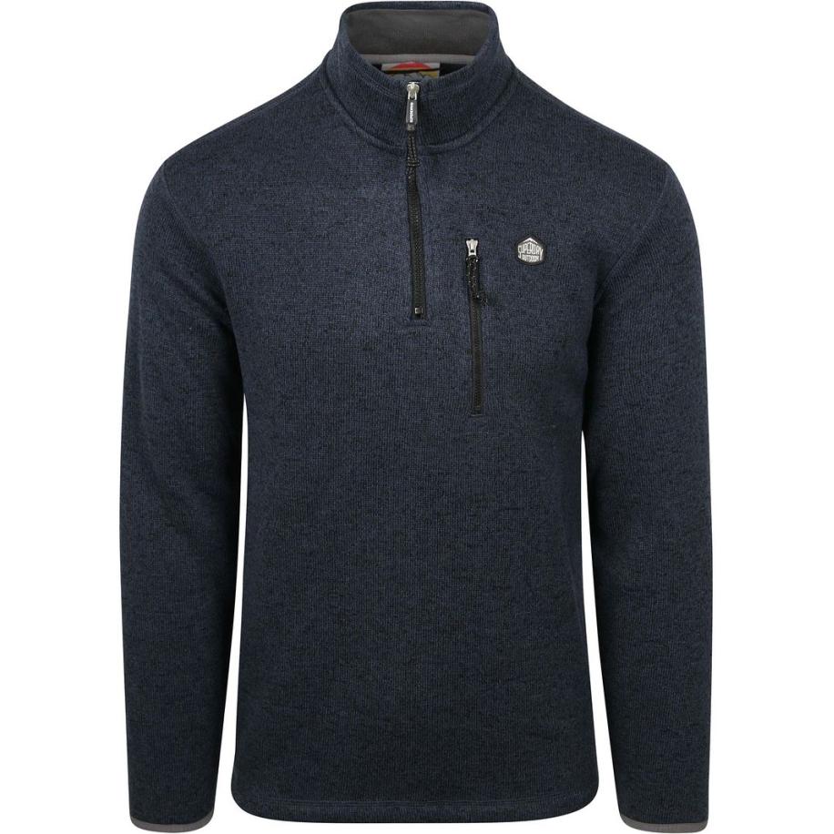 Superdry Half Zip Pullover Fleece Navy Blauw