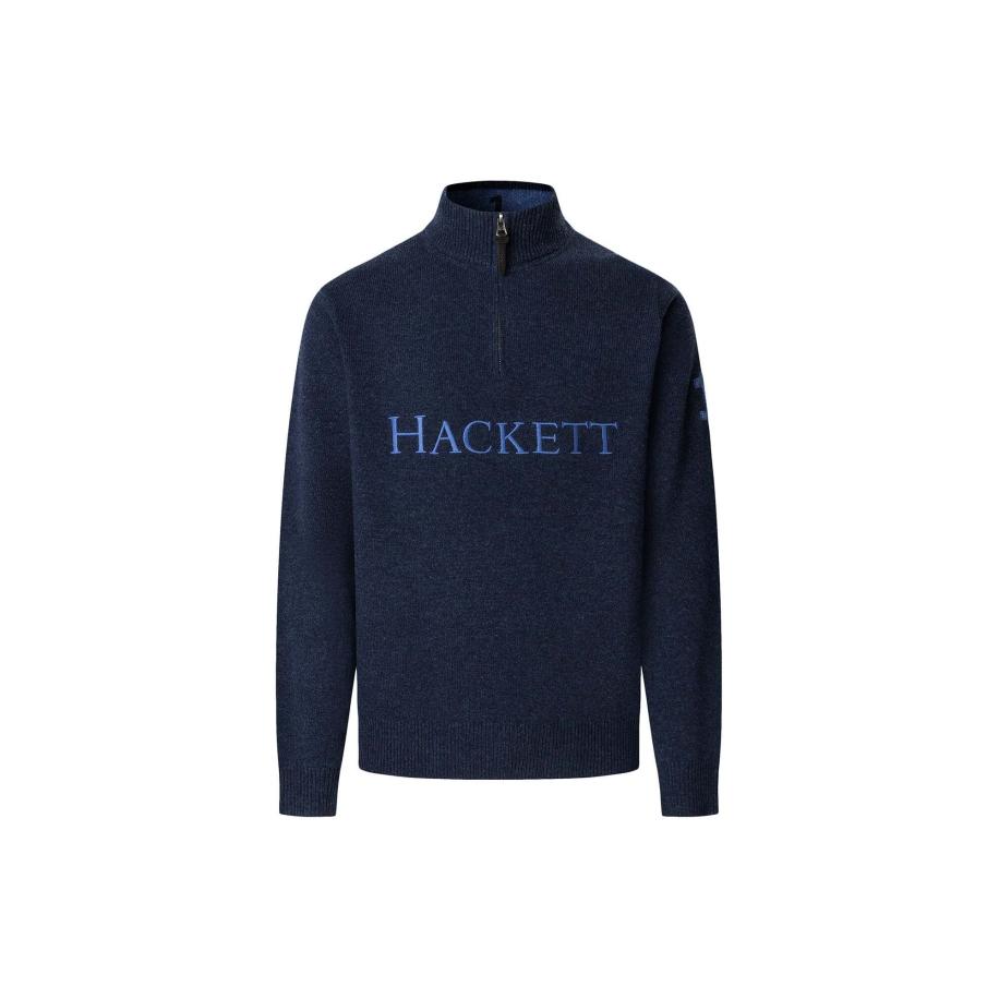 Hackett London Trui Heritage navy / royal blue/koningsblauw Blauw