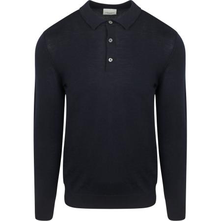 Profuomo Longsleeve Poloshirt Merinowol Navy