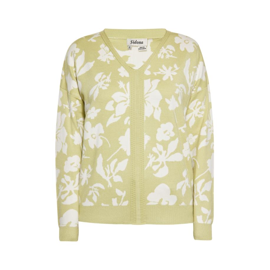 Sidona Sidona Trui pastelgroen / wit -