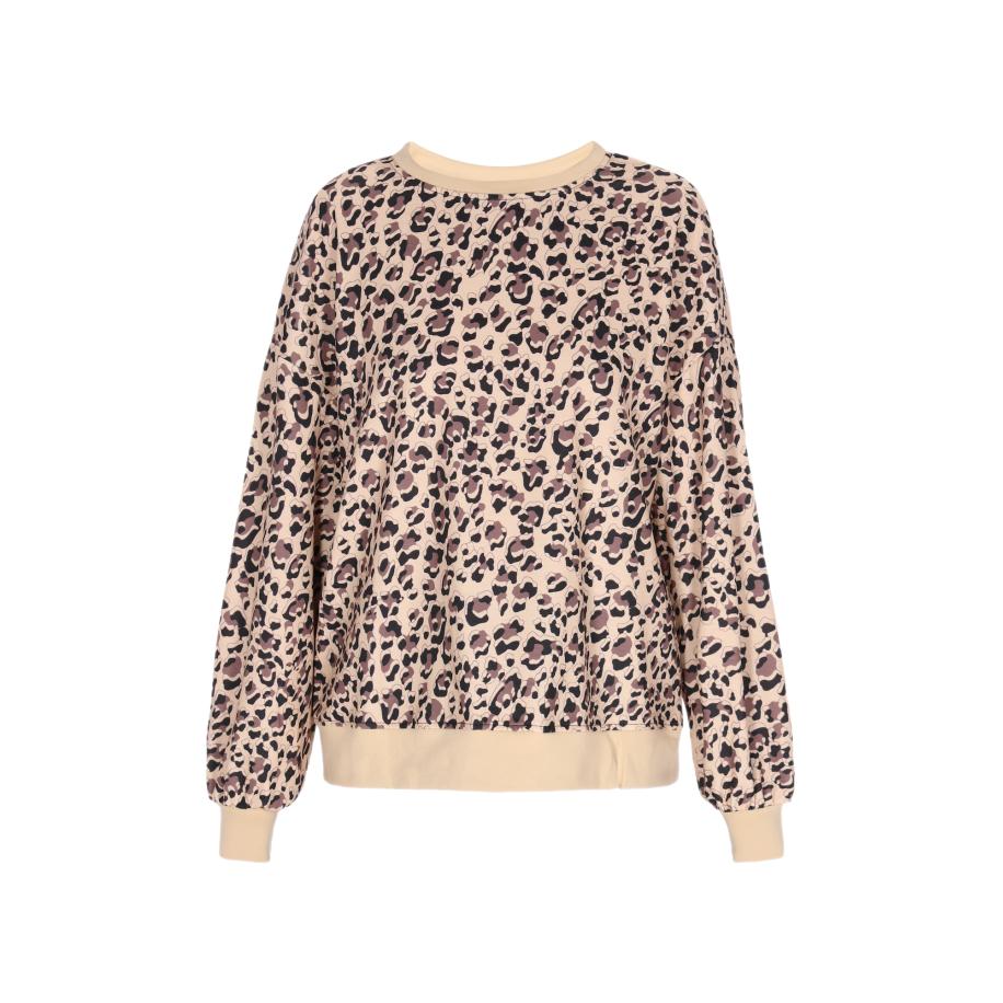 Faina faina Sweatshirt beige / mauve / zwart -