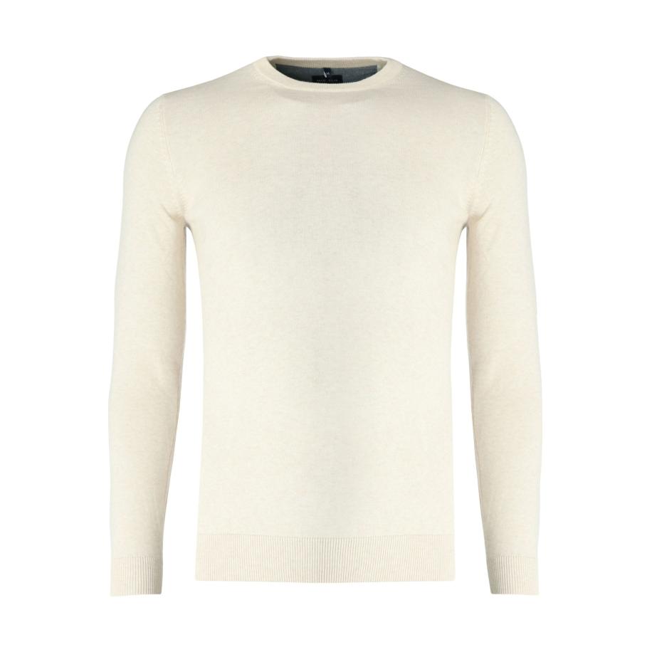 Marvelis Casual Trui ronde hals ecru, Effen Wit
