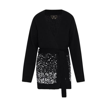 Faina faina Gebreid vest zwart / zilver