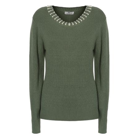 Influencer Influencer Trui kaki / wit