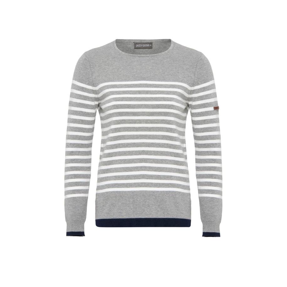Jacey Quinn Jacey Quinn Trui donkerblauw / grijs gemêleerd / wit -
